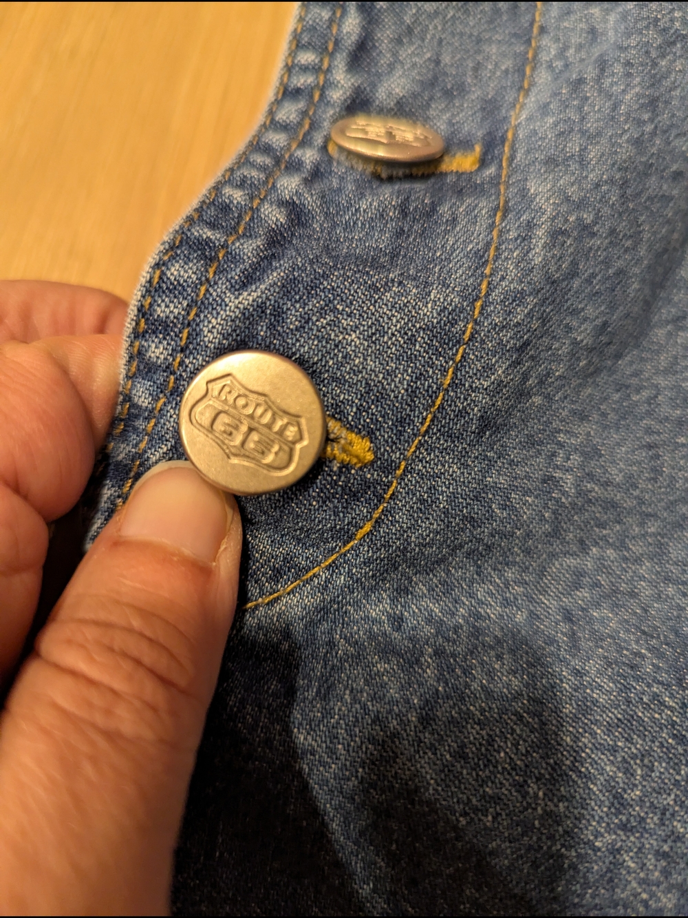 Y2K Blue Chambray Jumper - Picture 3 of 7
